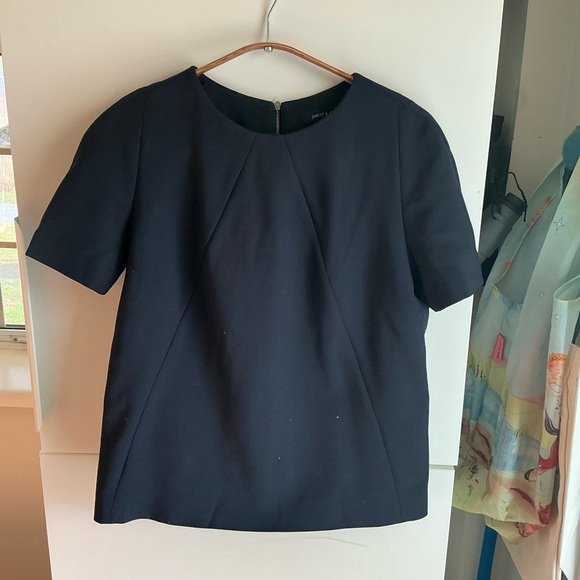 Judith & Charles Navy Blue Short-Sleeve Top. Size 4. - Picture 1 of 4